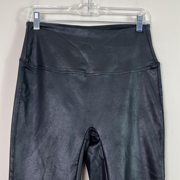 Diane Gilman DG2 Leggings Women Med Tall Black Stretch Faux Leather High Rise - Picture 2 of 6